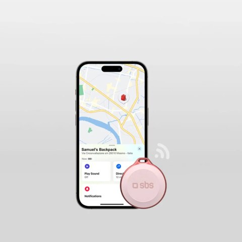 Lokalizator SBS Track My Circle wodoodporny IP65 kompatybilny z Apple Find My - różowy