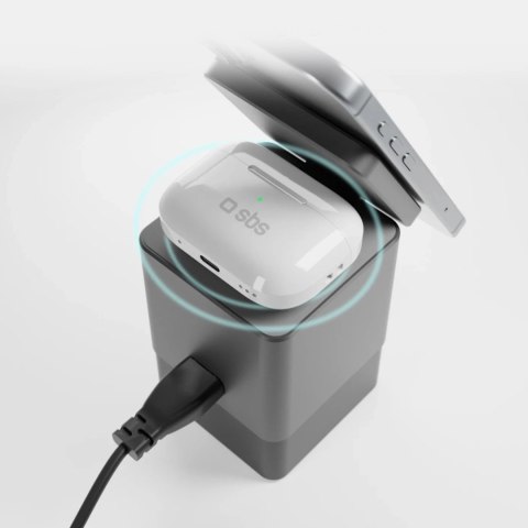 Stacja ładująca SBS Power Dock 6w1 z MagSafe, podstawką i kablami USB-C 65W - czarna