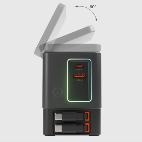 Stacja ładująca SBS Power Dock 6w1 z MagSafe, podstawką i kablami USB-C 65W - czarna