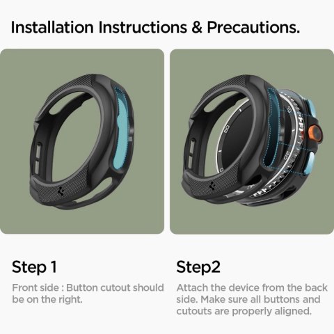 Etui Spigen Liquid Air na Samsung Galaxy Watch 8 Classic 46 mm - czarne
