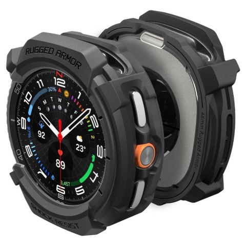 Etui Spigen Rugged Armor na Samsung Galaxy Watch 8 Classic 46 mm - czarny mat