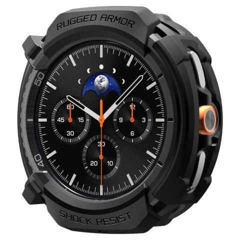Etui Spigen Rugged Armor na Samsung Galaxy Watch 8 Classic 46 mm - czarny mat