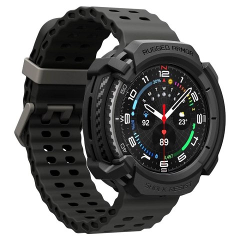 Etui Spigen Rugged Armor na Samsung Galaxy Watch 8 Classic 46 mm - czarny mat