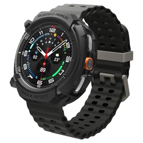 Etui Spigen Rugged Armor na Samsung Galaxy Watch 8 Classic 46 mm - czarny mat