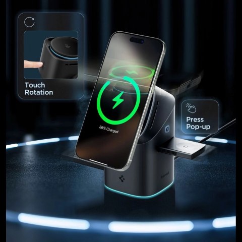 Ładowarka indukcyjna Spigen Essential EF223MS 3w1 QI2 - czarna