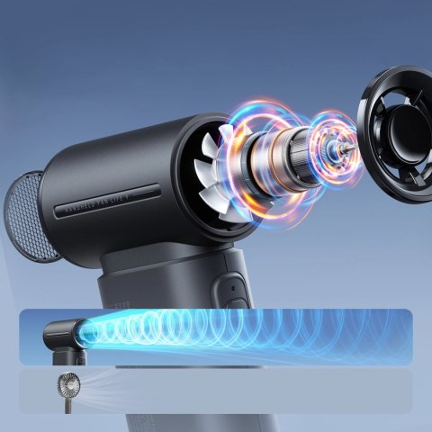 Mini dmuchawa Jisulife Handheld Fan Life9 5000mAh przenośny wiatraczek wentylator USB - czarny