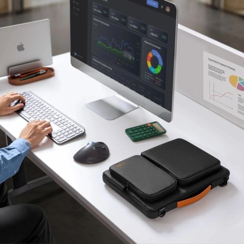 Torba Tech-Protect Defender Bag na laptopa 13-14 - czarno-pomarańczowa