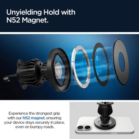 Uchwyt samochodowy Spigen MFT13 MagSafe na kokpit lub kratkę nawiewu - czarny