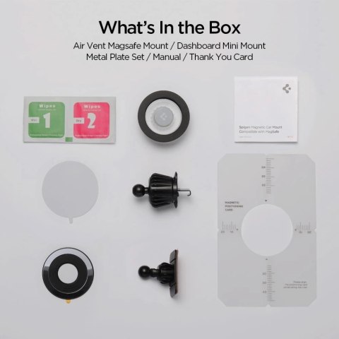 Uchwyt samochodowy Spigen MFT13 MagSafe na kokpit lub kratkę nawiewu - srebrny