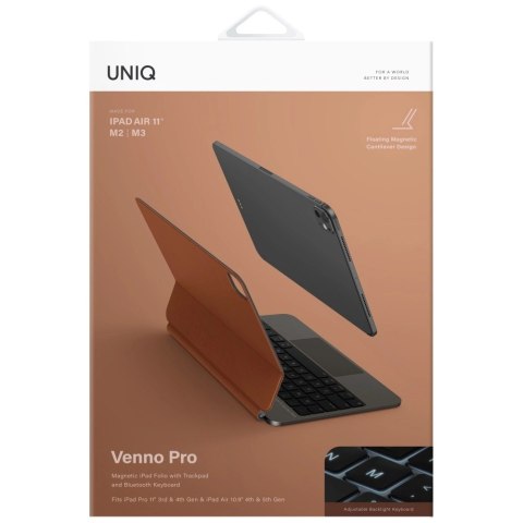 Etui UNIQ Venno Pro Magnetic Smart z klawiaturą do iPad 11" 2025 / iPad Air 11" 2024 / 2025 / iPad Pro 11" 2018 / 2020 / 2021 / 