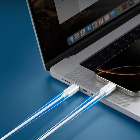 Kabel Spigen EB6020CC 60W + kabel USB-C / USB-C 200 cm - biały