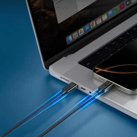 Kabel Spigen EB6020CC 60W + kabel USB-C / USB-C 200 cm - czarny