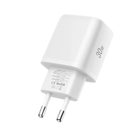 Ładowarka sieciowa Tech-Protect NCA30 PD 30W QC3.0 USB-A / USB-C + Kabel USB-C / Lightning 100cm - biała