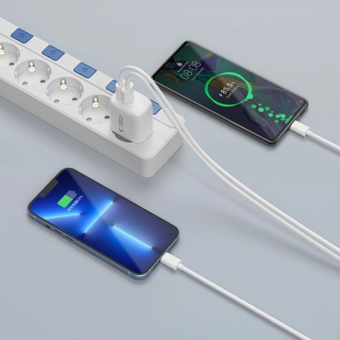 Ładowarka sieciowa Tech-Protect NCA30 PD 30W QC3.0 USB-A / USB-C + Kabel USB-C / Lightning 100cm - biała