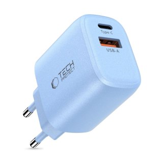 Ładowarka sieciowa Tech-Protect NCA30 PD 30W QC3.0 USB-A / USB-C - niebieska