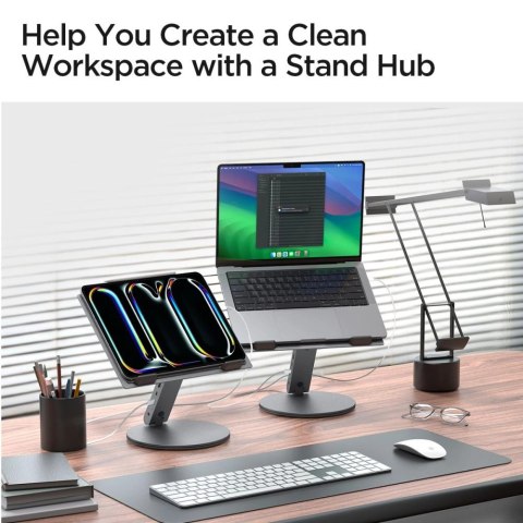 Stojak Spigen LD204H + Hub 6w1 - szary