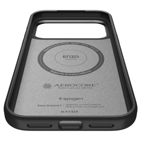 Etui Spigen Enzo Aramid "T" MagSafe na iPhone 17 Pro Max - czarne