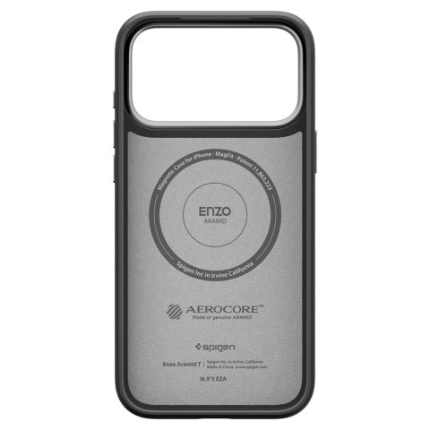 Etui Spigen Enzo Aramid "T" MagSafe na iPhone 17 Pro - czarno-srebrne