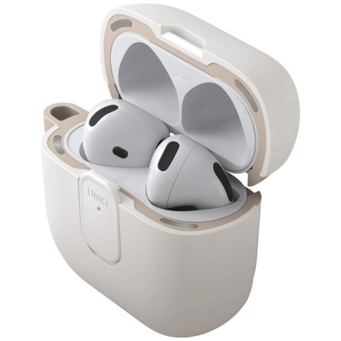 Etui UNIQ Clyde Lock Case do AirPods 4 - beżowe