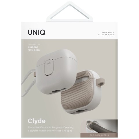 Etui UNIQ Clyde Lock Case do AirPods 4 - beżowe