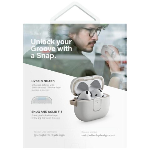 Etui UNIQ Clyde Lock Case do AirPods 4 - beżowe
