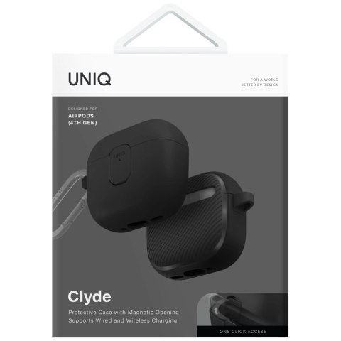 Etui UNIQ Clyde Lock Case do AirPods 4 - czarne