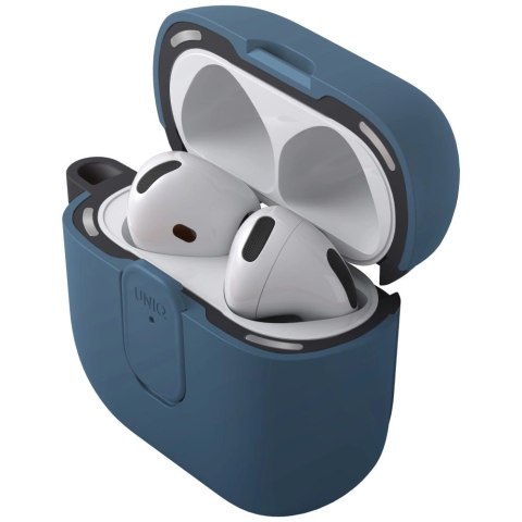 Etui UNIQ Clyde Lock Case do AirPods 4 - niebieskie
