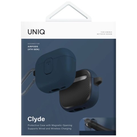 Etui UNIQ Clyde Lock Case do AirPods 4 - niebieskie