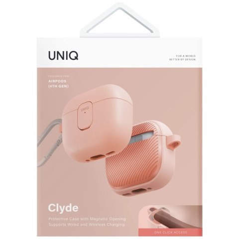 Etui UNIQ Clyde Lock Case do AirPods 4 - różowe