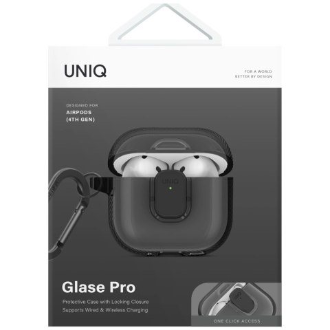 Etui UNIQ Glase Pro do AirPods 4 - czarne