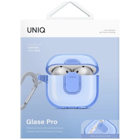 Etui UNIQ Glase Pro do AirPods 4 - niebieskie