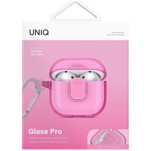 Etui UNIQ Glase Pro do AirPods 4 - różowe