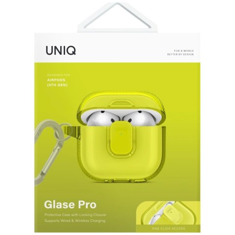 Etui UNIQ Glase Pro do AirPods 4 - żółte
