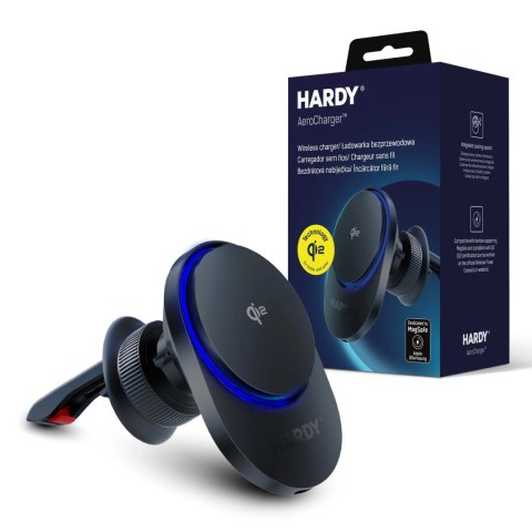 Uchwyt na telefon 3mk Hardy AeroCharger do samochodu z ładowarką indukcyjną MagSafe 15W MPP Qi2 - czarny