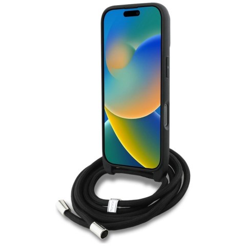 Etui Karl Lagerfeld Crossbody Grained Pattern & Logo do iPhone 16 Pro - czarne