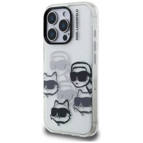Etui Karl Lagerfeld IML Multi K&C Head Pattern do iPhone 16 Pro Max - przezroczyste