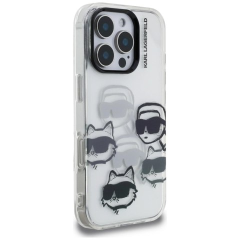 Etui Karl Lagerfeld IML Multi K&C Head Pattern do iPhone 16 Pro Max - przezroczyste