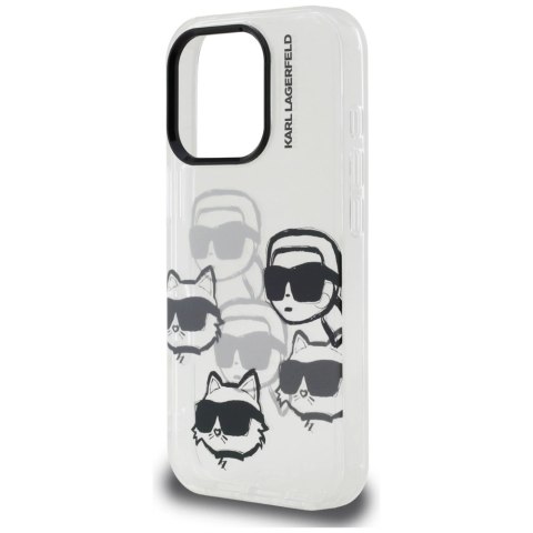 Etui Karl Lagerfeld IML Multi K&C Head Pattern do iPhone 16 Pro Max - przezroczyste