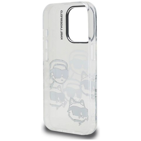 Etui Karl Lagerfeld IML Multi K&C Head Pattern do iPhone 16 Pro Max - przezroczyste