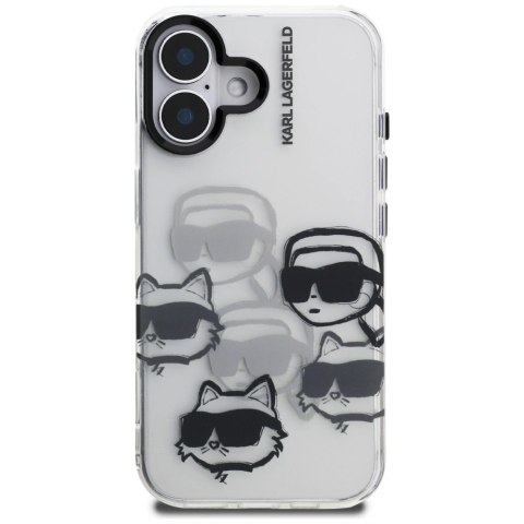 Etui Karl Lagerfeld IML Multi K&C Head Pattern do iPhone 16 - przezroczyste