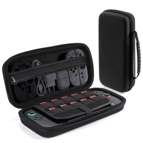 Futerał etui Dux Ducis na Nintendo Switch 2 z rączką i przegródkami na gry - czarny