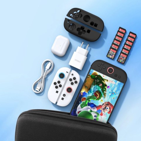 Futerał etui Dux Ducis na Nintendo Switch 2 z rączką i przegródkami na gry - czarny