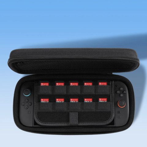 Futerał etui Dux Ducis na Nintendo Switch 2 z rączką i przegródkami na gry - czarny