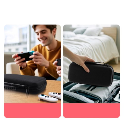 Futerał etui Dux Ducis na Nintendo Switch 2 z rączką i przegródkami na gry - czarny