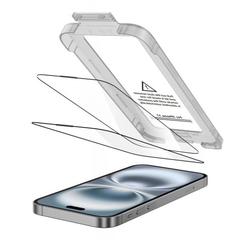 Szkło hartowane Tech-Protect Quick Set+ 2-pack na iPhone 17 - czarne