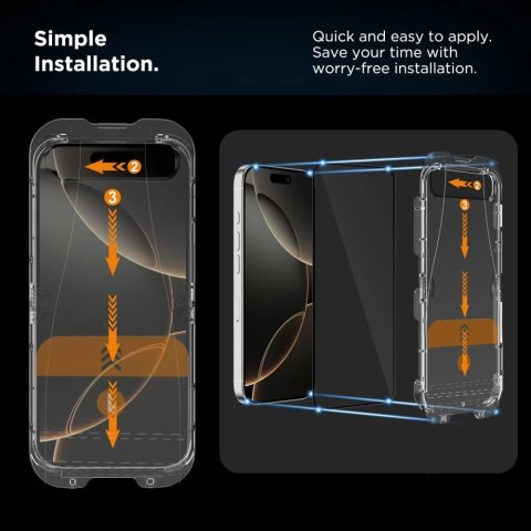 Szkło hartowane Tech-Protect Quick Set+ 2-pack na iPhone 17 - czarne