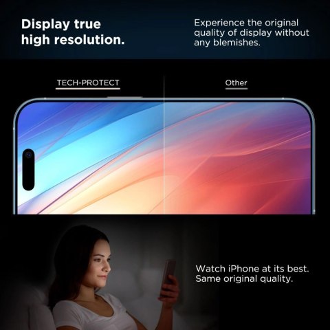 Szkło hartowane Tech-Protect Quick Set+ 2-pack na iPhone 17 - czarne