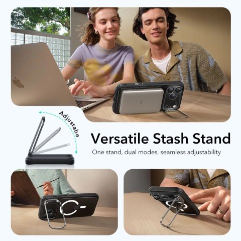 Etui ESR Classic Hybrid Kickstand MagSafe na iPhone 17 Pro - przezroczysto-czarne