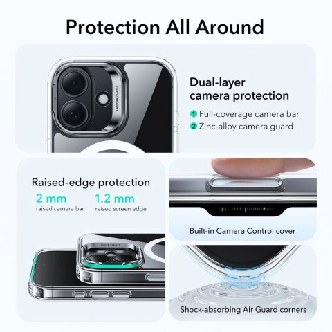 Etui ESR Classic Hybrid Kickstand MagSafe na iPhone 17 - przezroczyste