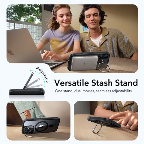 Etui ESR Classic Hybrid Kickstand MagSafe na iPhone 17 - przezroczysto-czarne